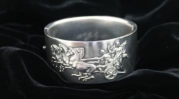 Victorian Sterling Silver 'Chariot' Cuff