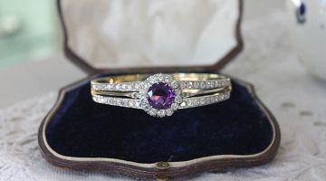 Antique Amethyst and Diamond Bangle